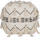 Beliani Pouffe Thondi Τετράγωνο Υφαντό Πουφ 50x50x50 εκ. Μπεζ με Κρόσσια Boho Style