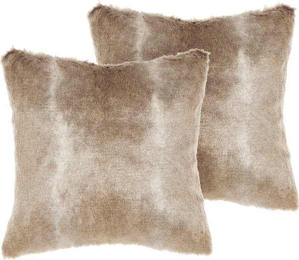 Beliani 2 διακοσμητικά μαξιλάρια 45 x 45 cm καφέ HORDEUM 11356110 4251682278324