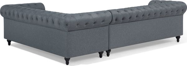 Beliani Γωνιακός αριστερός καναπές, γκρι CHESTERFIELD 8083385 4260624111193