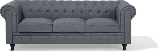 Beliani Γωνιακός αριστερός καναπές, γκρι CHESTERFIELD 8083385 4260624111193
