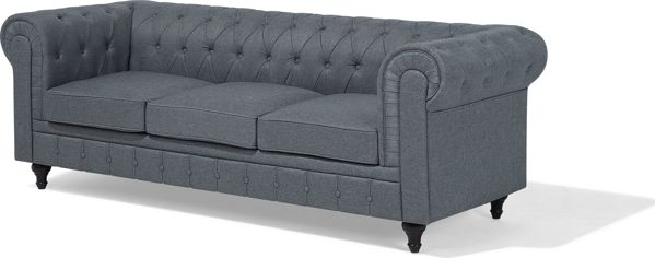 Beliani Γωνιακός αριστερός καναπές, γκρι CHESTERFIELD 8083385 4260624111193