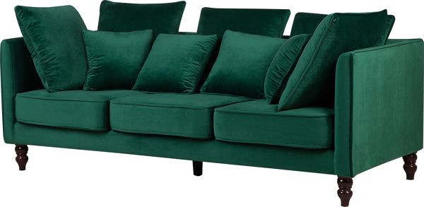 Beliani 3θέσιος βελούδινος καναπές πράσινος FENSTAD 8083396 4251682209762