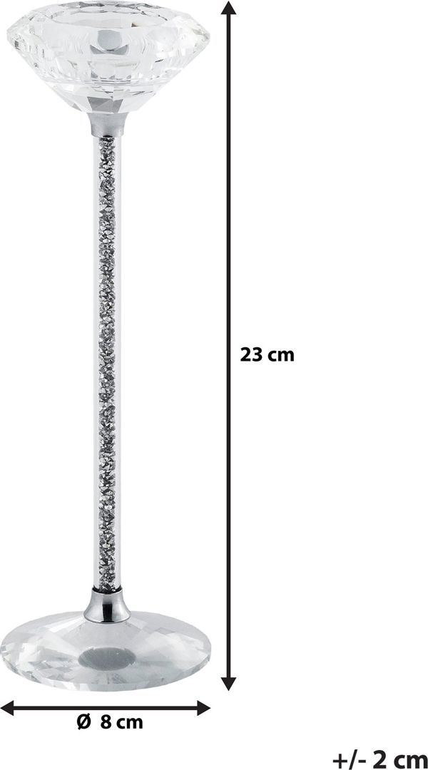 Κηροπήγιο Beliani 23 cm ασημί KOFI SLIM 8082919 5901162717919