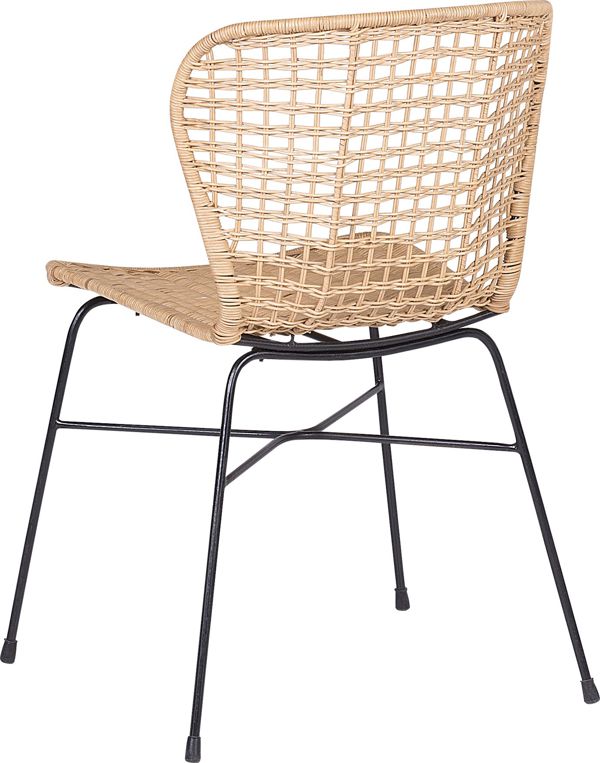 Beliani Σετ 2 Καρέκλες Τραπεζαρίας ELFROS, Rattan, Μπεζ Χρώμα