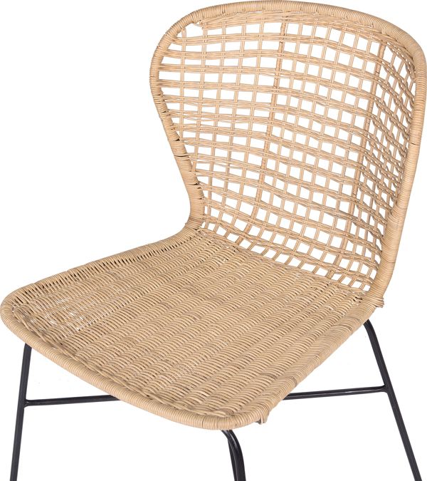 Beliani Σετ 2 Καρέκλες Τραπεζαρίας ELFROS, Rattan, Μπεζ Χρώμα