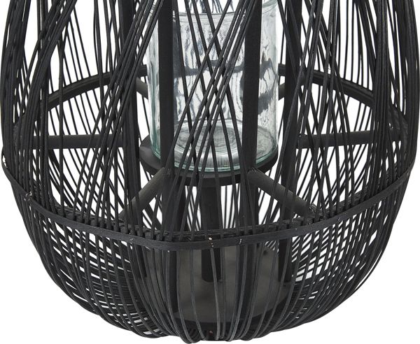 Beliani Ξύλινο φανάρι 77 cm μαύρο TONGA 8082962 4251682204491