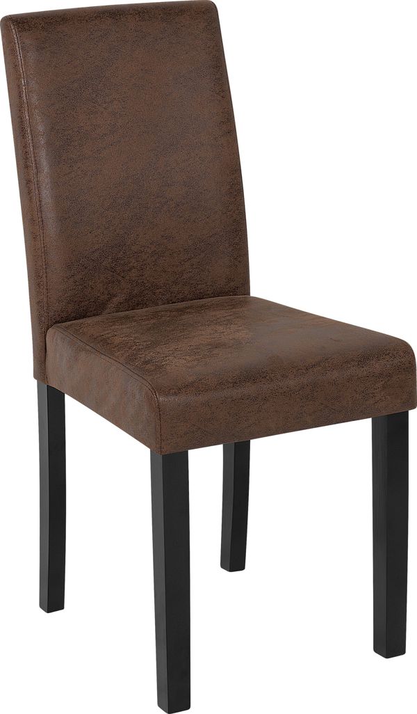 Beliani Σετ 2 Καρέκλες Τραπεζαρίας BROADWAY Καφέ Οικολογικό Δέρμα με Ψηλή Πλάτη