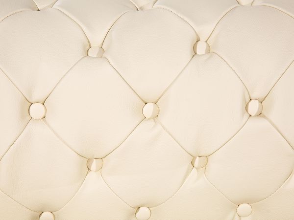Beliani Πολυθρόνα Chesterfield Δερμάτινη 8083465 Κρεμ, Κλασικό Αγγλικό Στυλ