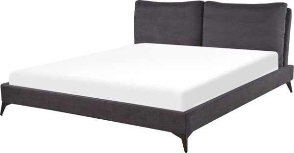 Κρεβάτι Beliani Velvet 180 x 200 cm σκούρο γκρι MELLE 8034391 4251682256582