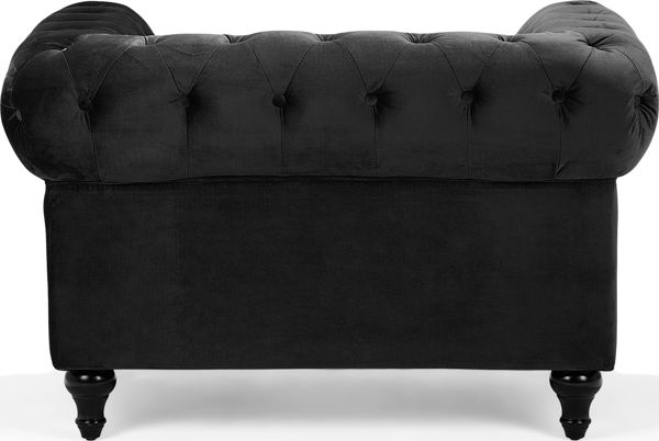 Beliani Πολυθρόνα Chesterfield Μαύρη Βελούδινη - Κλασικό Αγγλικό Στυλ