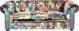 Beliani Καναπές Chesterfield 3θέσιος Patchwork, Κίτρινος, Ύφασμα Υψηλής Ποιότητας με Ξύλινα Πόδια Ευκαλύπτου
