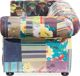 Beliani Καναπές Chesterfield 3θέσιος Patchwork, Κίτρινος, Ύφασμα Υψηλής Ποιότητας με Ξύλινα Πόδια Ευκαλύπτου