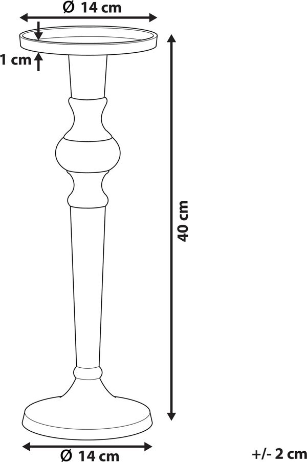 Κηροπήγιο από μέταλλο 40 cm ασημί Beliani SANAFA