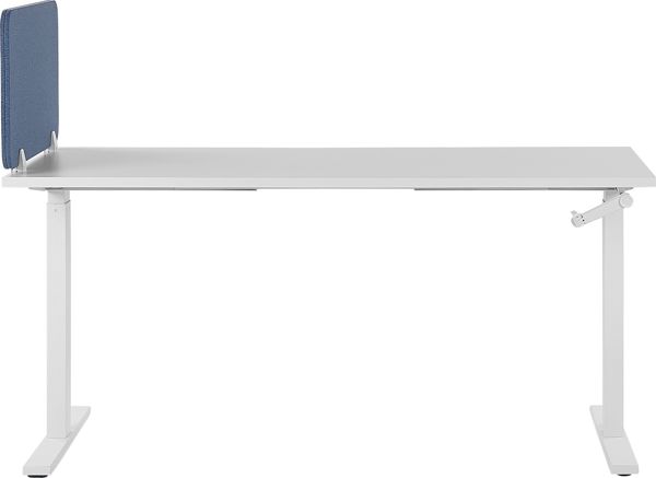 Beliani Wally Διαχωριστικό Γραφείου 80 x 40 cm Μπλε, Θήκη Προστασίας Ιδιωτικότητας