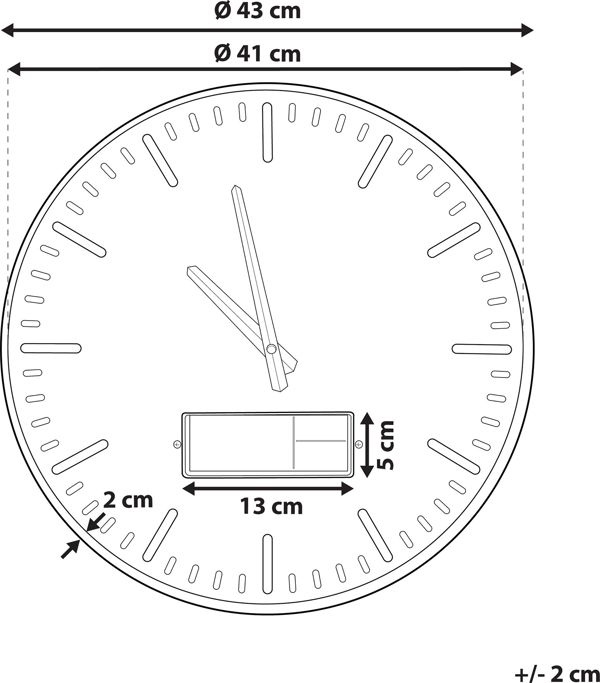 Ρολόι τοίχου Beliani 43 cm καφέ και χρυσό BRUGG 8034626 4251682242172