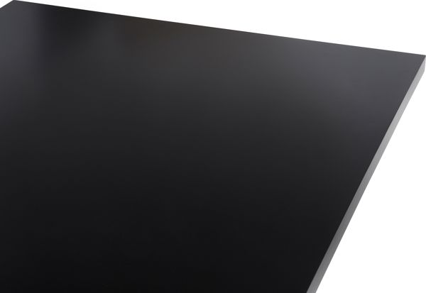 Τραπεζαρία Beliani LISALA 180x100cm, Μαύρο Τραπέζι Τραπεζαρίας από MDF με Ξύλινα Πόδια