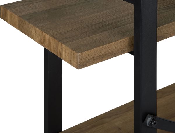 Βιβλιοθήκη Beliani Timber με 3 Ράφια, Βιομηχανικό Στυλ, Σκούρο Ξύλο και Μεταλλικό Σκελετό