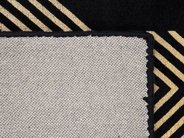 Beliani Χαλί Viscose VEKSE Με Γεωμετρικό Μοτίβο, Μαύρο, 160x230 cm