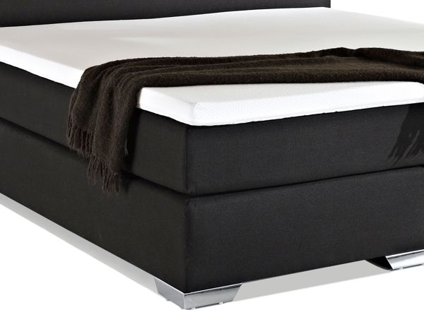 Beliani Επενδυμένο κρεβάτι continental 160 x 200 cm μαύρο PRESIDENT 8406135 4260580931385