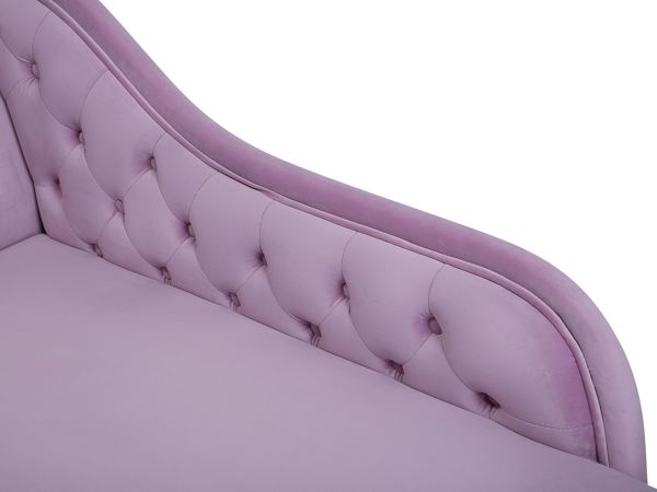 Beliani Αριστερή βελούδινη σεζλόνγκ ροζ NIMES 8034703 4260586356854