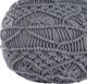 Beliani Pouf Kayseri 40cm, Υφαντό Πουφ από Βαμβάκι, Γκρι, Μοντέρνο & Boho Στυλ