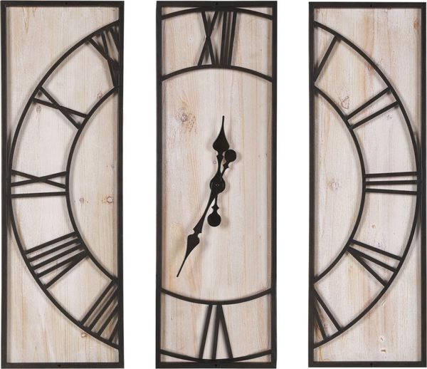 Ρολόι τοίχου Beliani 75 x 75 cm ανοιχτό ξύλο COATLAN 8034621 4251682260725