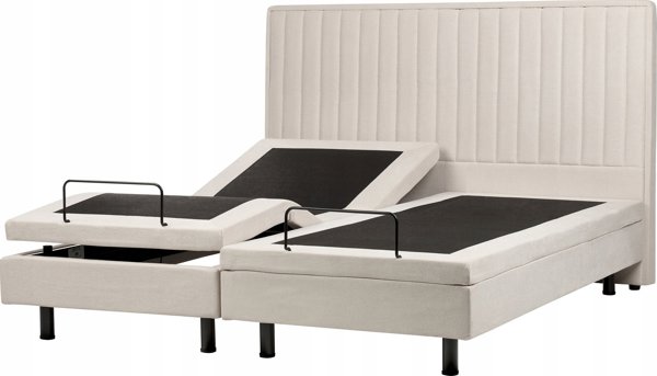Ρυθμιζόμενο κρεβάτι με επένδυση 180 x 200 cm σε μπεζ χρώμα DUKE II Lumarko από την Beliani!
