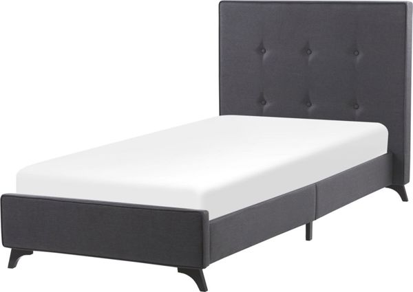 Beliani Επενδυμένο κρεβάτι 90 x 200 cm γκρι AMBASSADOR 8328180 4260624119823