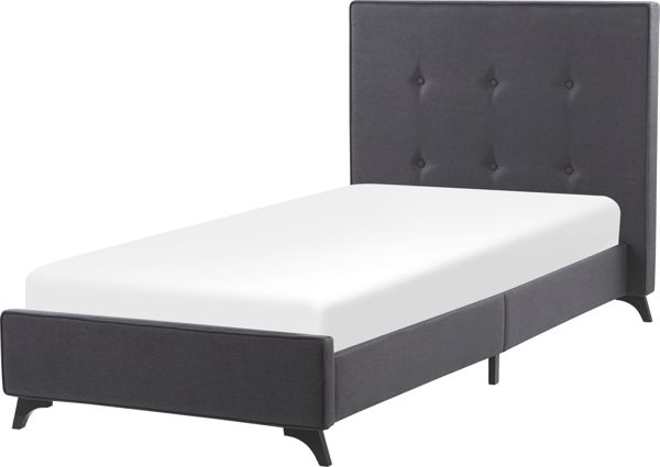 Beliani Επενδυμένο κρεβάτι 90 x 200 cm γκρι AMBASSADOR 8328180 4260624119823