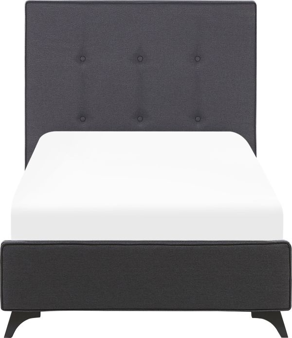 Beliani Επενδυμένο κρεβάτι 90 x 200 cm γκρι AMBASSADOR 8328180 4260624119823