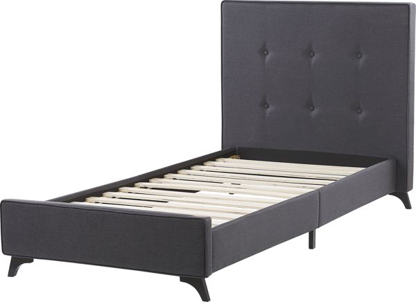 Beliani Επενδυμένο κρεβάτι 90 x 200 cm γκρι AMBASSADOR 8328180 4260624119823