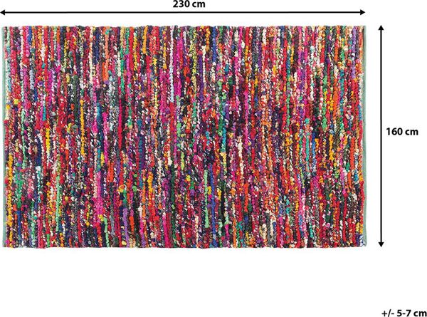 Χαλί Beliani BAFRA Βαμβακερό Πολύχρωμο 160x230 cm