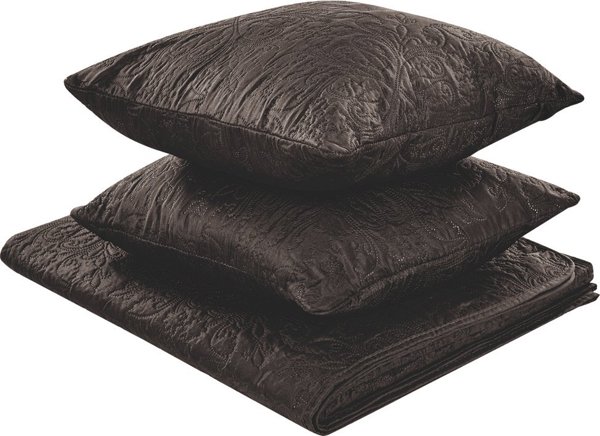 Beliani Σετ καλύμματα με ανάγλυφα μαξιλάρια 200 x 220 cm καφέ RAYEN 11356574 4251682277945