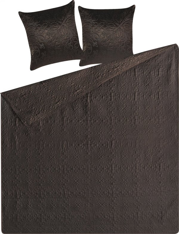 Beliani Σετ καλύμματα με ανάγλυφα μαξιλάρια 200 x 220 cm καφέ RAYEN 11356574 4251682277945
