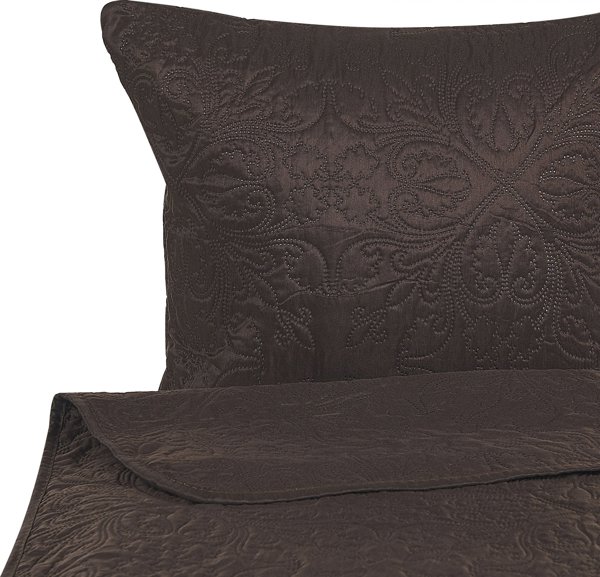 Beliani Σετ καλύμματα με ανάγλυφα μαξιλάρια 200 x 220 cm καφέ RAYEN 11356574 4251682277945
