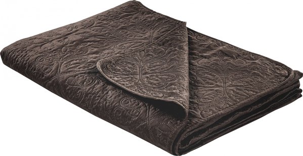Beliani Σετ καλύμματα με ανάγλυφα μαξιλάρια 200 x 220 cm καφέ RAYEN 11356574 4251682277945