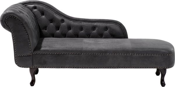 Beliani Chaise longue eco σουέτ αριστερό γκρι NIMES 8034697 4260580926244