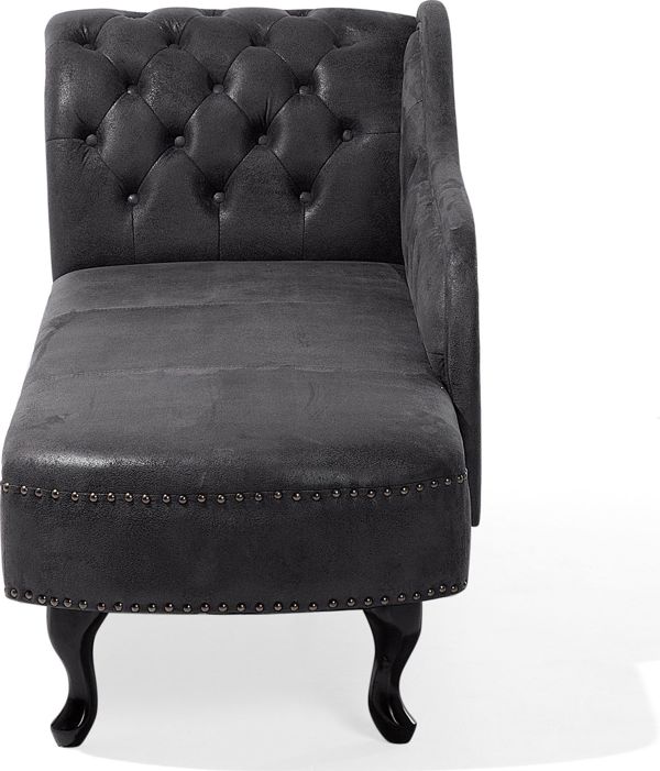 Beliani Chaise longue eco σουέτ αριστερό γκρι NIMES 8034697 4260580926244