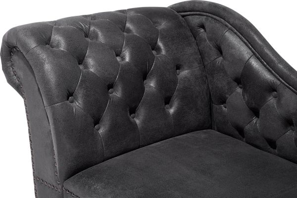 Beliani Chaise longue eco σουέτ αριστερό γκρι NIMES 8034697 4260580926244