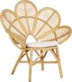 Beliani Σετ 2 Πολυθρόνες Rattan Florentine, Μπεζ με Μαξιλάρια, Σε Σχήμα Παγώνι