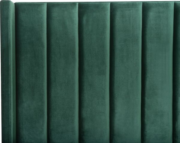 Κρεβάτι Beliani VILLETTE Βελούδινο 160x200 cm Πράσινο