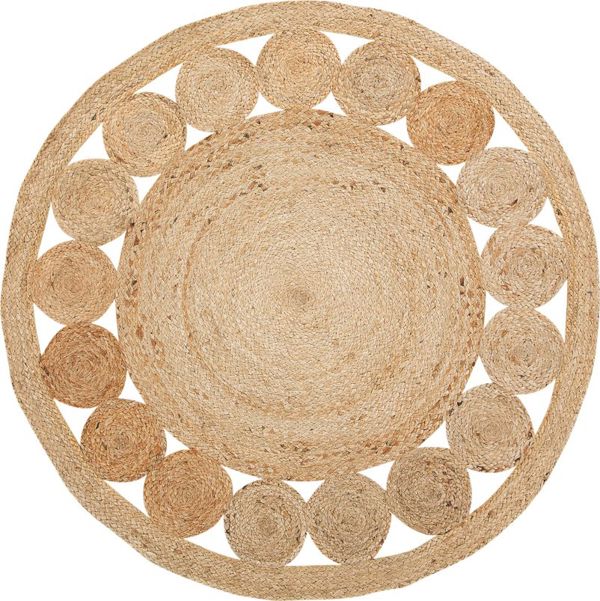 Beliani Στρογγυλό χαλί από γιούτα 120 cm μπεζ AHLAT 8497462 4251682228268