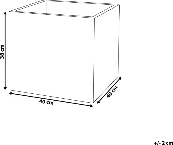 Μπελιανή Τετράγωνη γλάστρα 40 x 40 x 38 cm μαύρη ΠΑΡΟΣ 11356211 4260602372646