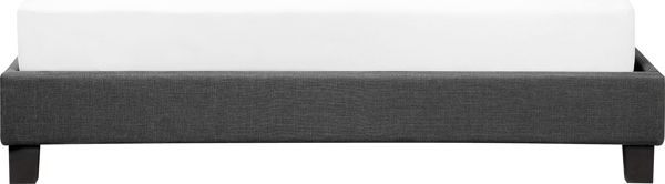 Beliani Επενδυμένο Κρεβάτι Roanne, 160x200 cm, Λινό, Γκρι, Χωρίς Κεφαλάρι