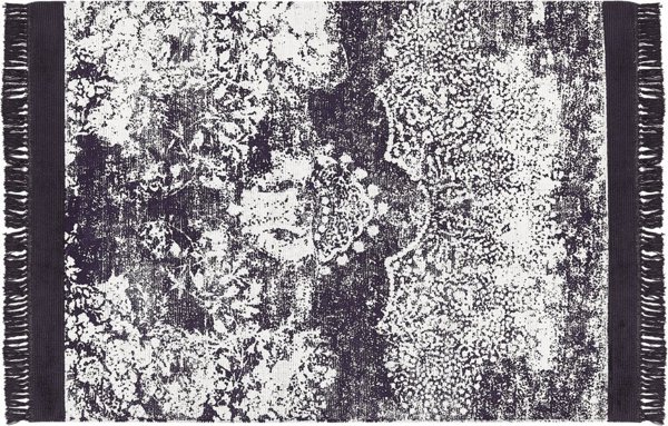 Χαλί Beliani AKARSU Vintage Βισκόζης 160x230 εκ. Μωβ με Λευκό