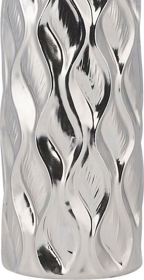 Beliani Διακοσμητικό Βάζο BASSANIA, Ασημί, Ύψος 32cm