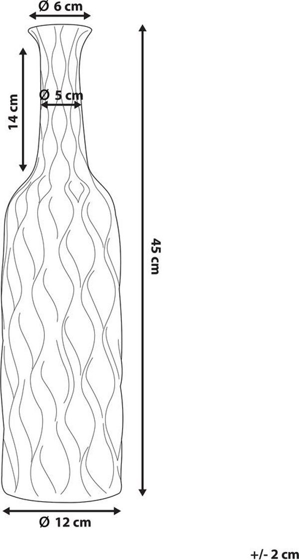 Beliani Διακοσμητικό Βάζο BASSANIA, Ασημί, Ύψος 32cm