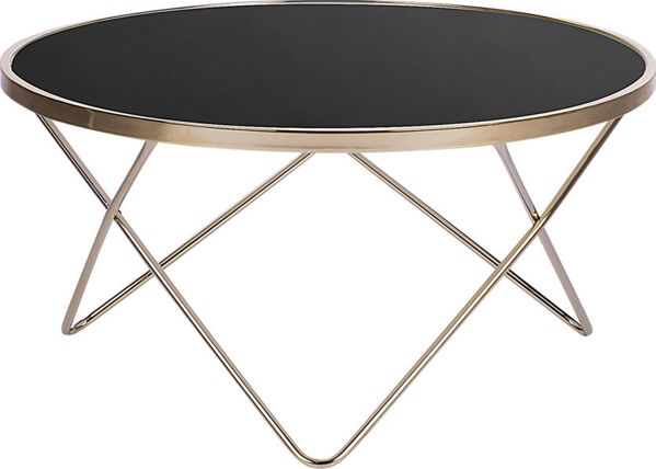 Τραπεζάκι σαλονιού Beliani Μαύρο και χρυσό MERIDIAN II 8083173 4251682225427