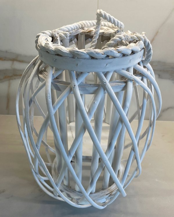 Beliani Lumarko Ξύλινο φανάρι 40 cm λευκό ΜΑΥΡΙΚΙΟ! 11757438 4251682204590