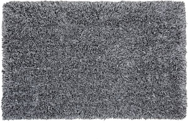 Beliani Χαλί Shaggy CIDE Ορθογώνιο, Βαμβακερό, Ασπρόμαυρο, 140x200 cm